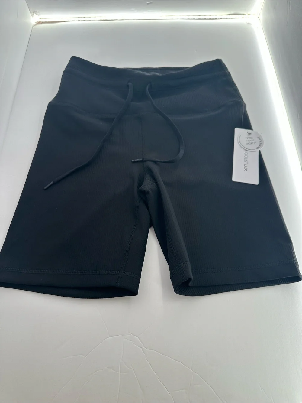 NWT Yogalicious Black Ribbed High-Rise Bike Shorts